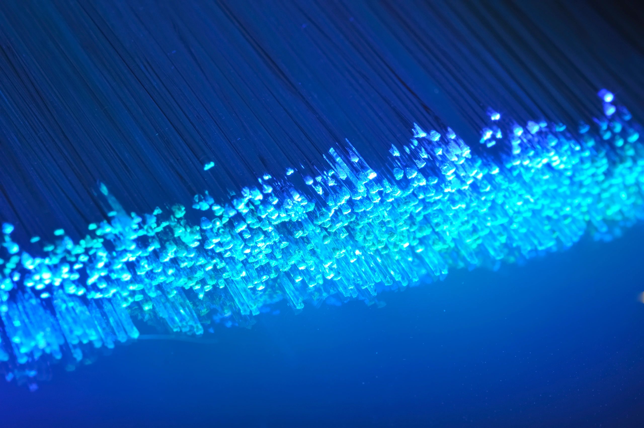 Abstract blue optic fiber light pattern