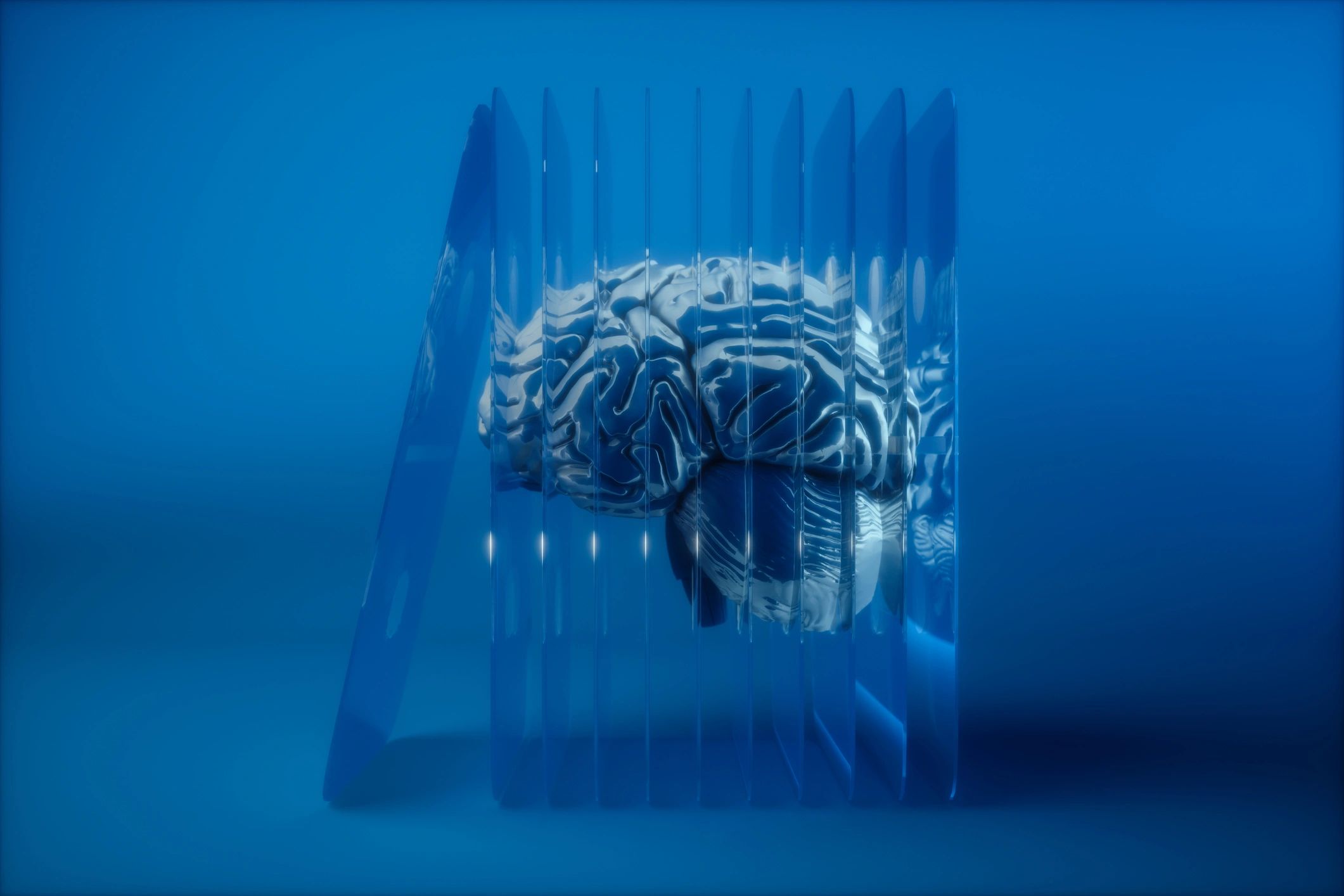 Conceptual brain illustration showing chain reaction and decision making